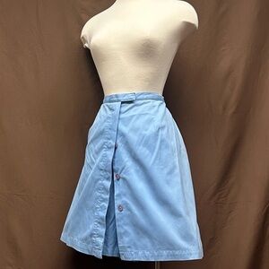 Button up skort pale blue a-line skirt